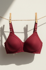 Bordo Fitilli Balensiz Toparlayıcı Süngersiz Telsiz Minimizer Sütyen - Görsel 3