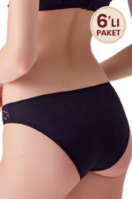 6'Lı Paket Dantelli Penye Külot - Görsel 3